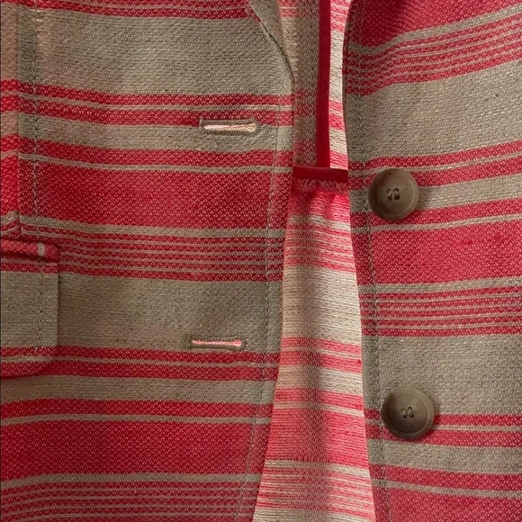 LOFT Pink and Tan Striped Blazer - Picture 5 of 6